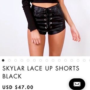 Princess Polly leather shorts